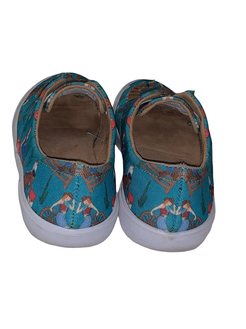Reba by Justin Women’s Alice Cowgirl Turquoise Print Slip On Shoes Size 7M - Picture 4 of 9
